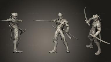 Military figurines genji 3d model